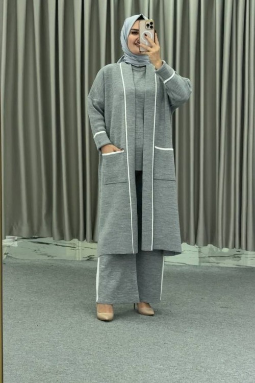 Mevlana 3 lü Takım Gri