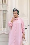 MİA Cepli Salaş Tunik Pantolon Takım Pembe