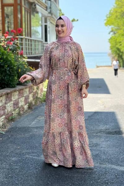 Mirla Kemerli Elbise Taba