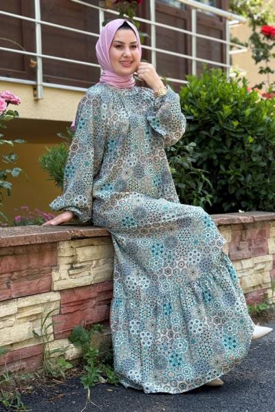 Mirla Kemerli Elbise Mavi