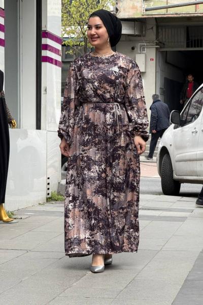 NURSEL krep elbise Siyah