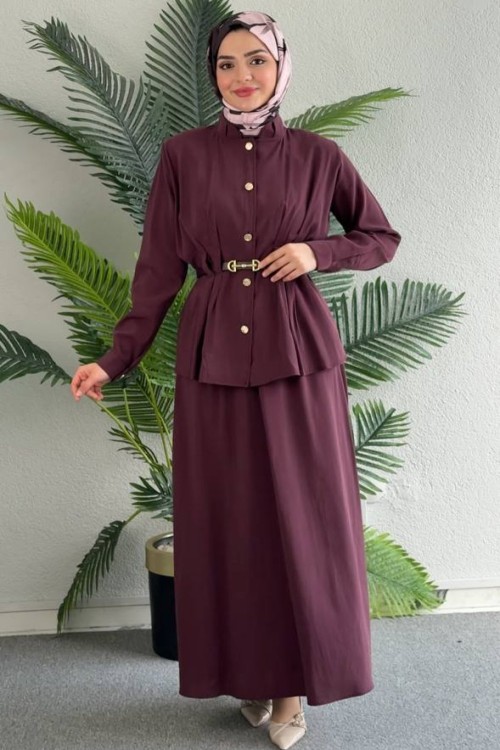 Orkide Etekli Takım Bordo