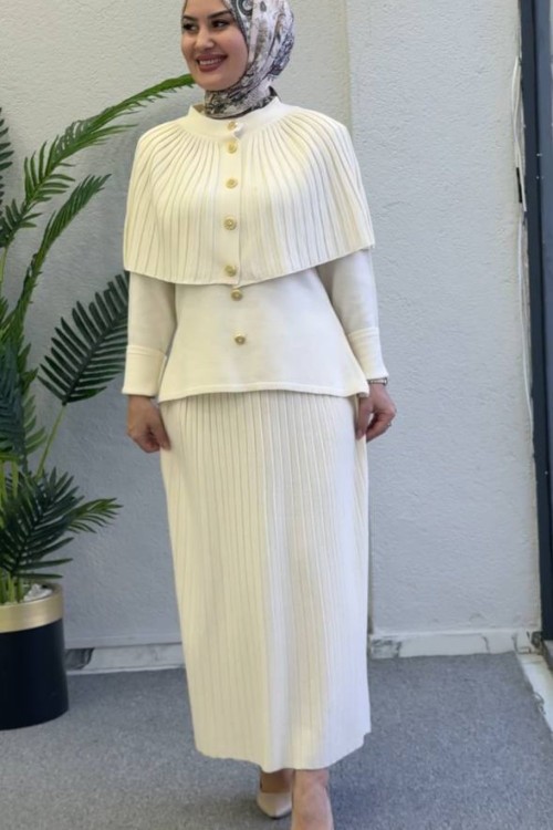 Özel tasarım üçlü takım Krem