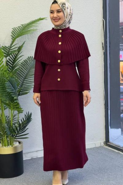 Özel tasarım üçlü takım Bordo