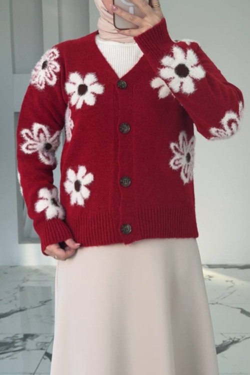 Papatya Hırka Kırmızı