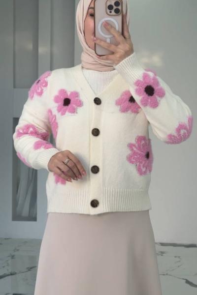 Papatya Hırka Beyaz