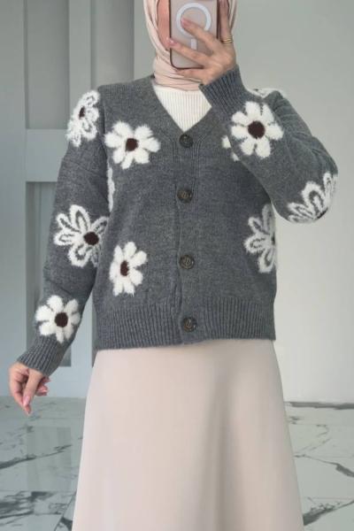 Papatya Hırka Füme