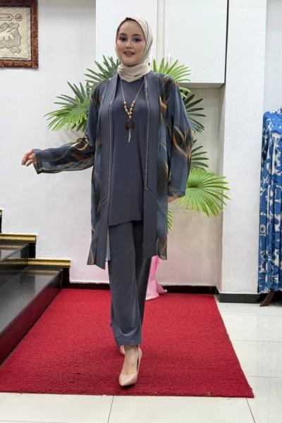 prenses 3 lü Takım şifon sandy Füme