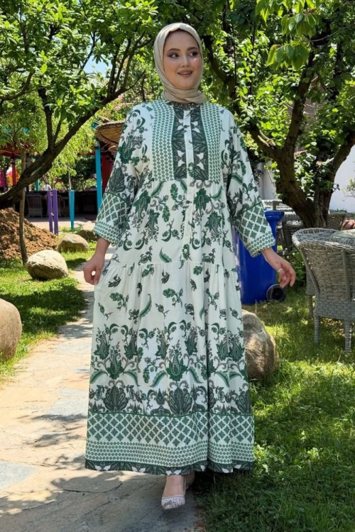 ROZA﻿ Visk﻿on Elbise Yeşil