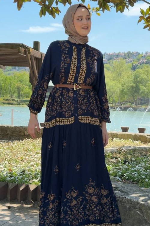 sabina viskon elbise Lacivert