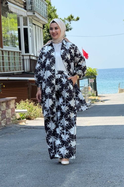 Şahane Pantolonlu Tunik Takım Siyah