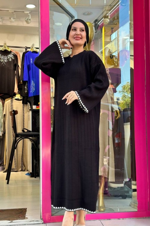 Salem Triko Elbise Siyah