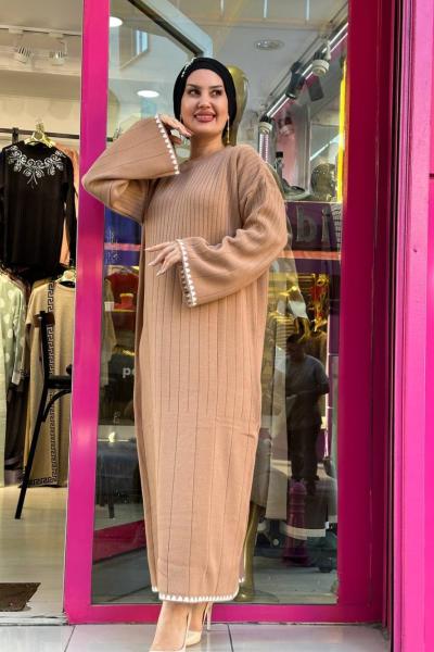 Salem Triko Elbise Taba