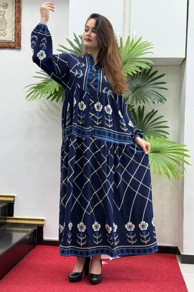 seçkil viskon elbise Lacivert