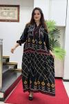 seçkil viskon elbise Siyah Bordo