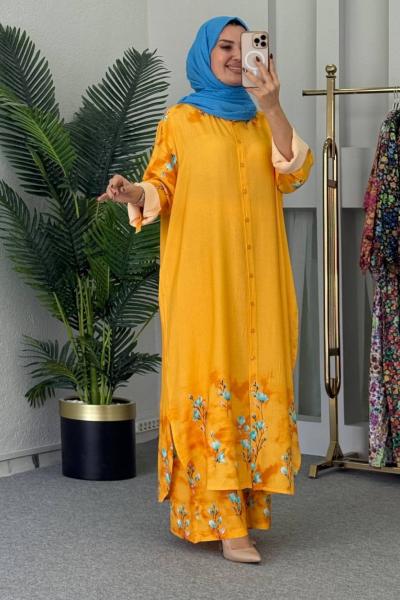 Selena İkili Tunik Takım Turuncu