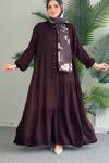 Selvim Elbise Koyu Kahverengi