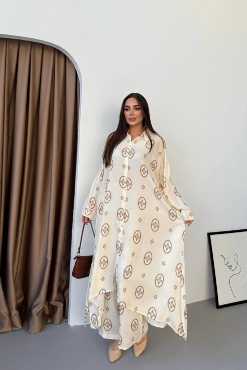 SEVDA TUNİK TAKIM Kahverengi