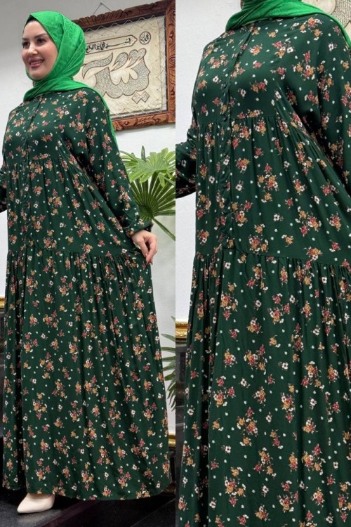 Sezen Viskon Elbise Zümrüt