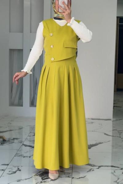 Sidelya Elbiseli İkili Takım Yağ Yeşili