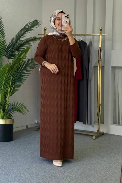 Sinem Merserize Elbise Kahverengi