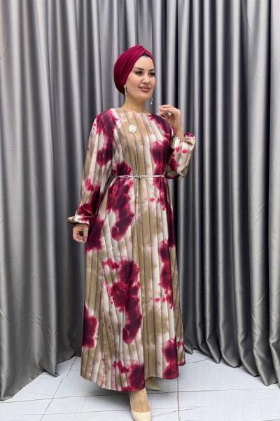 Sofia Krep Elbise Kırmızı