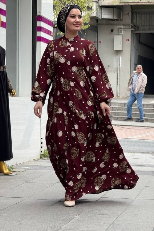 Şöhret Viskon Elbise Bordo