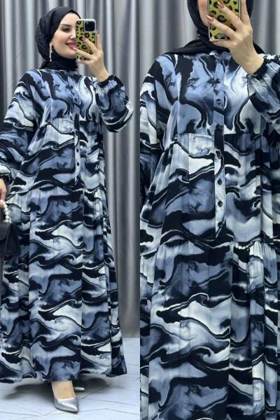 Vera Viskon Elbise Gri