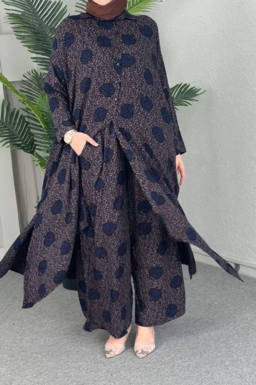 YAZGI TUNİK TAKIM Lacivert