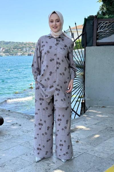 yeni dünya Pantolonlu Tunik Takım Gri