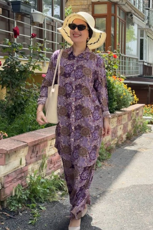 Yörem İkili Takım Pantolonlu Mor