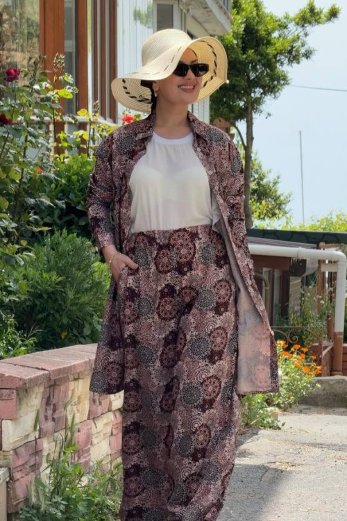 Yörem İkili Takım Pantolonlu Kahverengi