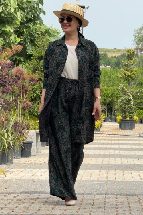 Yörem İkili Takım Pantolonlu Zümrüt