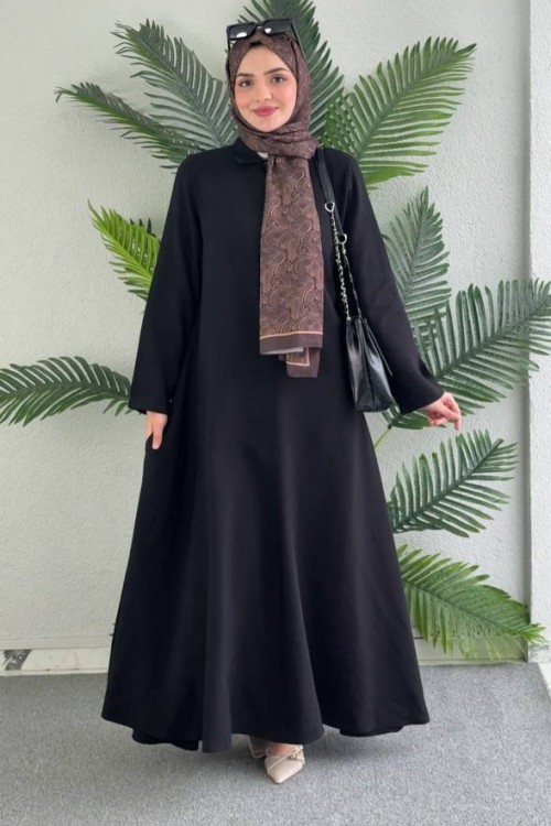 Zara Modal Elbise Siyah