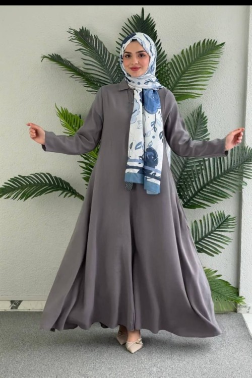 Zara Modal Elbise Gri