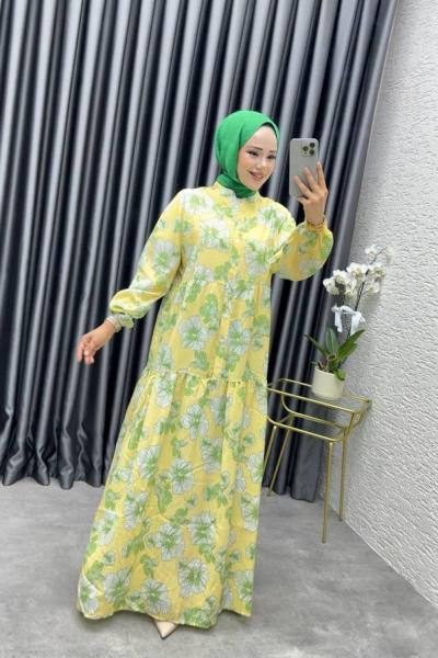 ZARİF MANGO ELBİSE Sarı