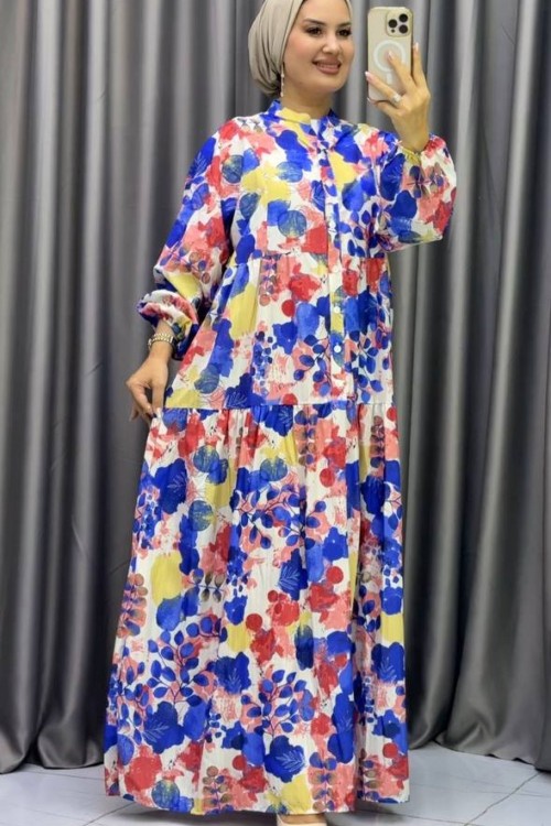 ZERDA MANGO ELBİSE Mavi