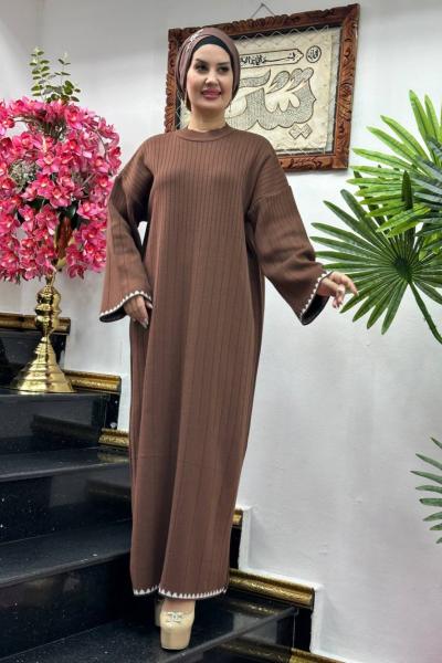 ZERRİN Triko Elbise Kahverengi