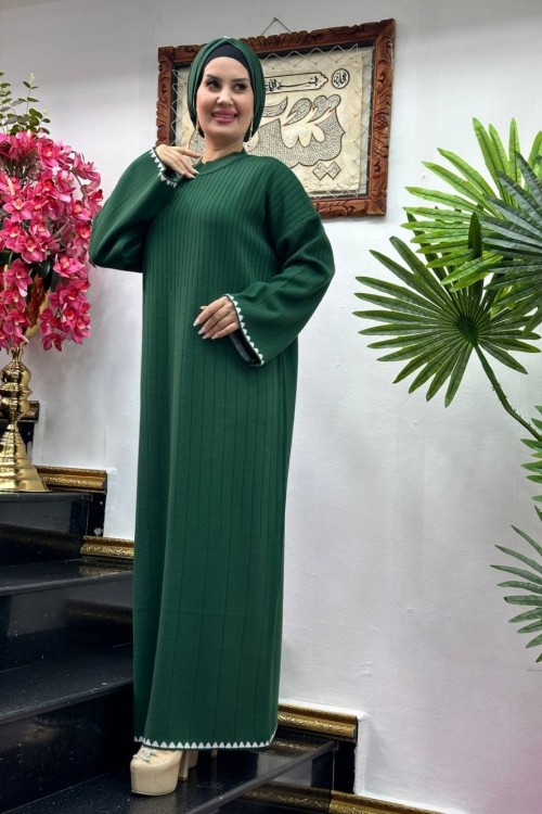 ZERRİN Triko Elbise Zümrüt