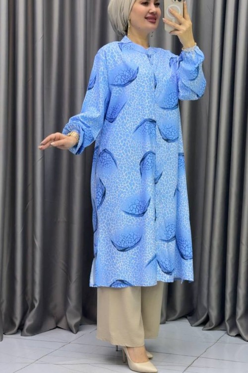 Zühre Tunik Takım Mavi