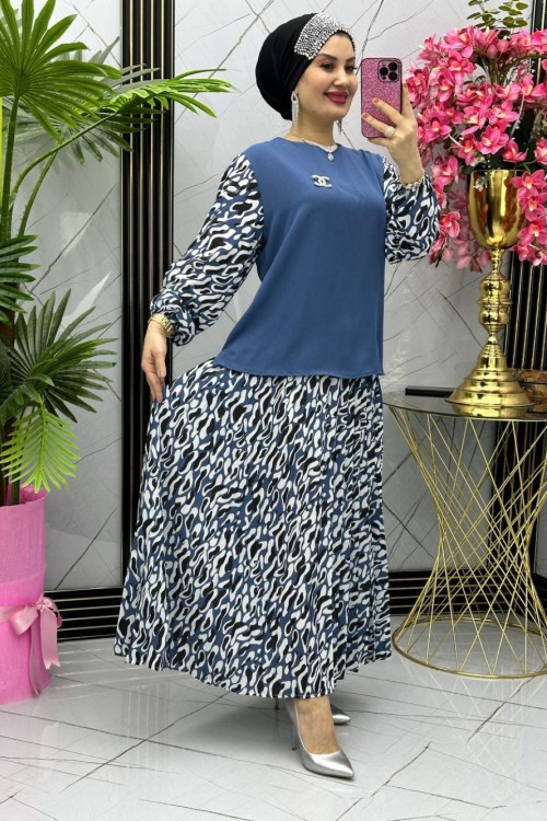 Leopar etekli takım  etekli takım