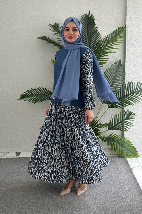 Leopar etekli takım  etekli takım