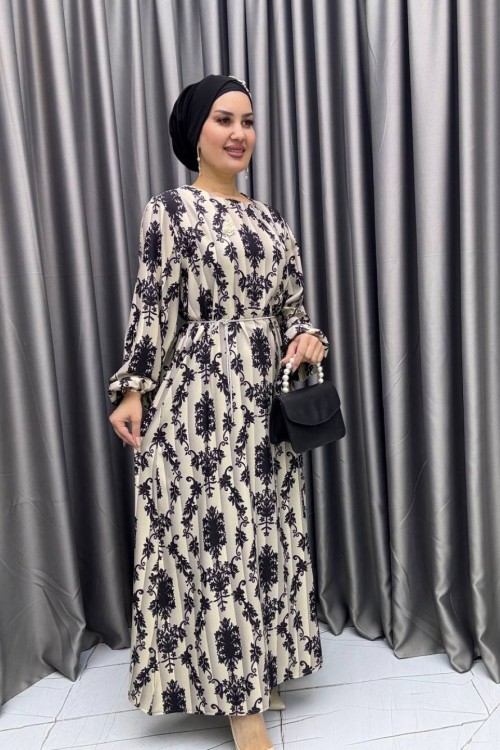 GÜLYAR Elbise krep Siyah