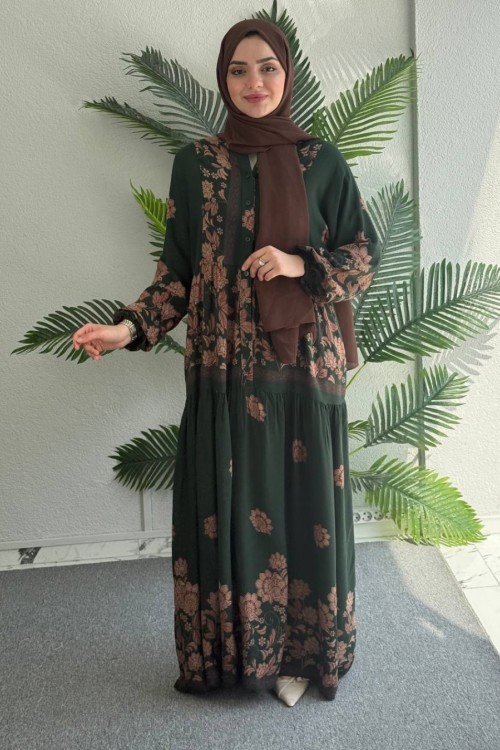 derya viskon elbise Zümrüt