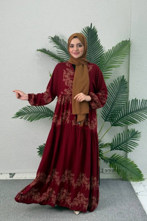 sündüs viskon elbise Kırmızı