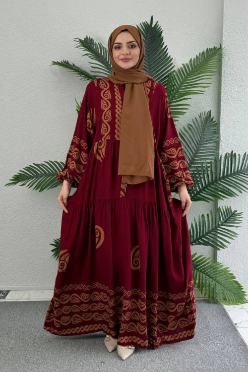 Karam viskon elbise Kırmızı