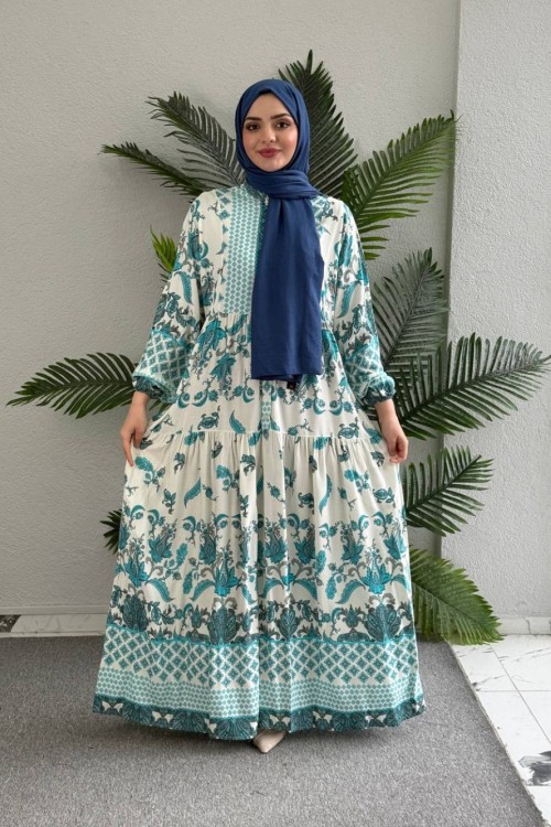 ROZA﻿ Visk﻿on Elbise Turkuaz