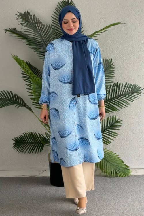 Zühre Tunik Takım Mavi