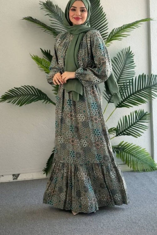 Mirla Kemerli Elbise Mavi