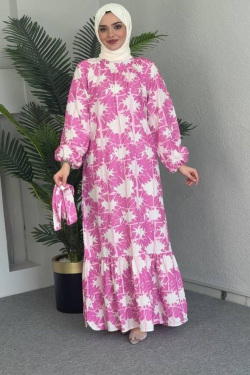 Dora Kemerli Elbise Pembe